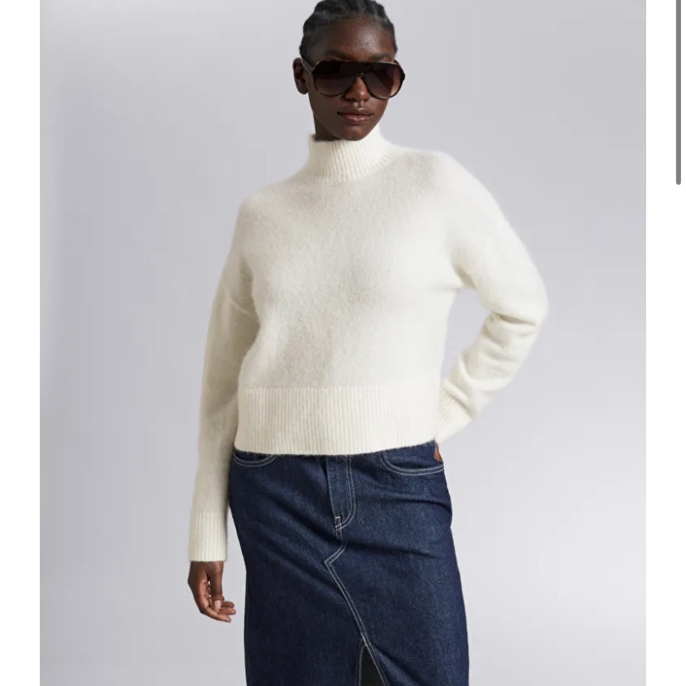 & other stories cropped mock neck sweater